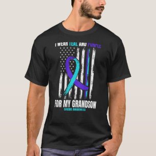 In Memory Of My Grandson Suicide Awareness Flag Ba T-Shirt