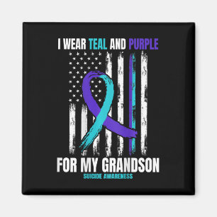 In Memory Of My Grandson Suicide Awareness Flag By Magnet