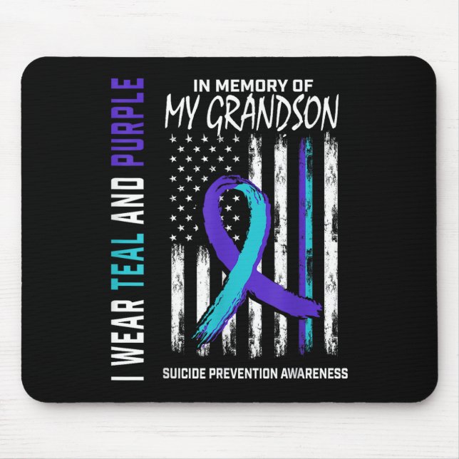 In Memory Of My Grandson Suicide Awareness Prevent Mouse Pad (Front)