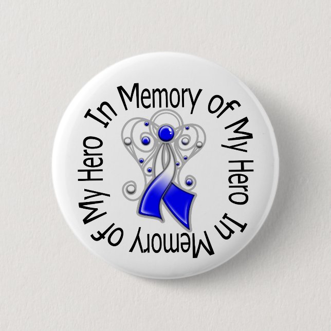 In Memory of My Hero ALS Angel Wings 6 Cm Round Badge (Front)