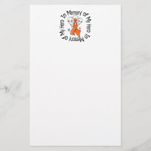 In Memory of My Hero Leukaemia Angel Wings Stationery