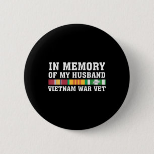 In Memory Of My Husband Vietnam Veteran Family Mat 6 Cm Round Badge