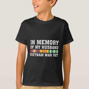 In Memory Of My Husband Vietnam Veteran Family Mat T-Shirt