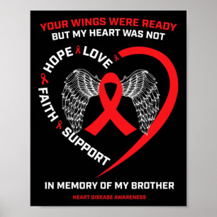In Memory Of My Loving Brother Heart Disease Aware Poster