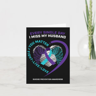 In Memory Of My Loving Husbynd Suicide Prevention Card