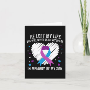In Memory of My Loving Son Suicide Prevention Awar Card