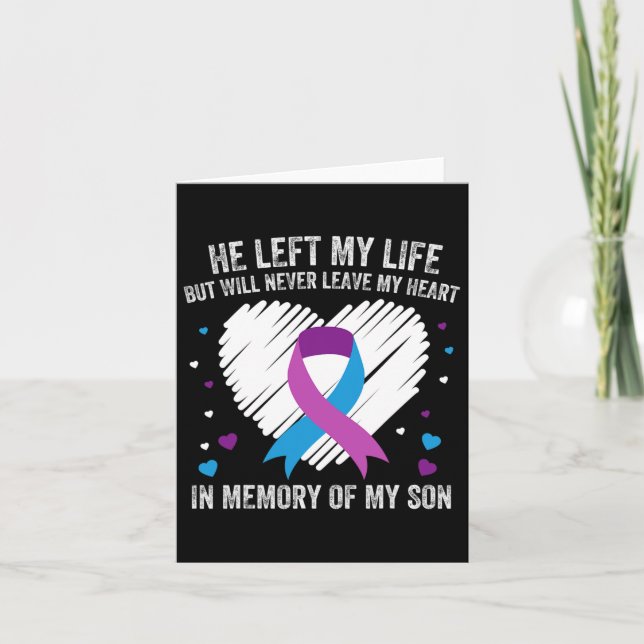 In Memory Of My Loving Son Suicide Prevention Awar Card (Front)