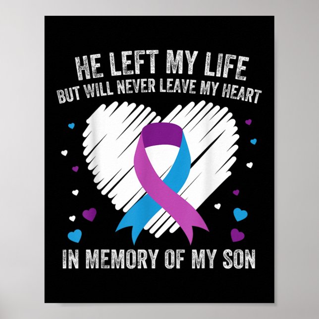 In Memory Of My Loving Son Suicide Prevention Awar Poster (Front)