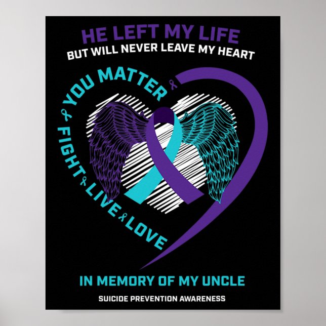 In Memory Of My Loving Uncle Suicide Prevention Aw Poster (Front)