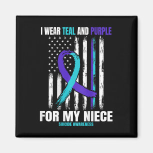 In Memory Of My Niece Suicide Awareness Usa Flag B Magnet