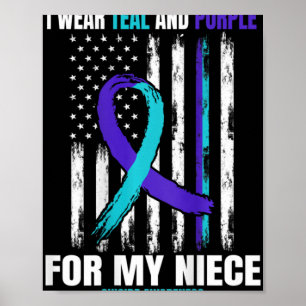 In Memory Of My Niece Suicide Awareness Usa Flag C Poster