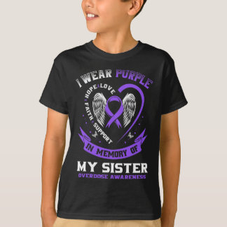 In Memory Of My Sister Drug Overdose Awareness Rib T-Shirt