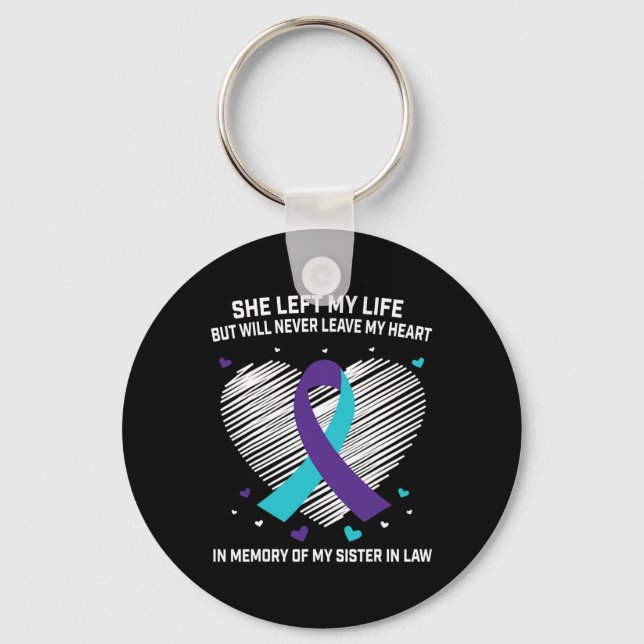 In Memory of my Sister In Law Suicide Awareness Pr Key Ring (Front)