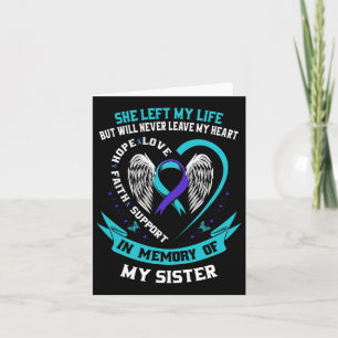 In Memory Of My Sister Suicide Awareness Memorial Card