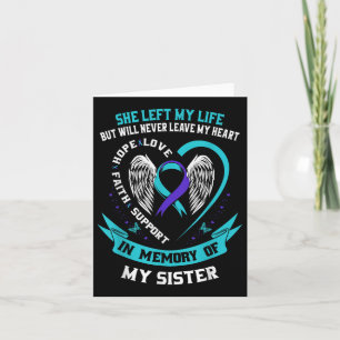 In Memory Of My Sister Suicide Awareness Preventio Card