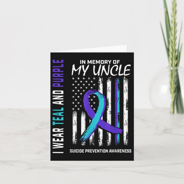 In Memory Of My Uncle Suicide Awareness Prevention Card (Front)