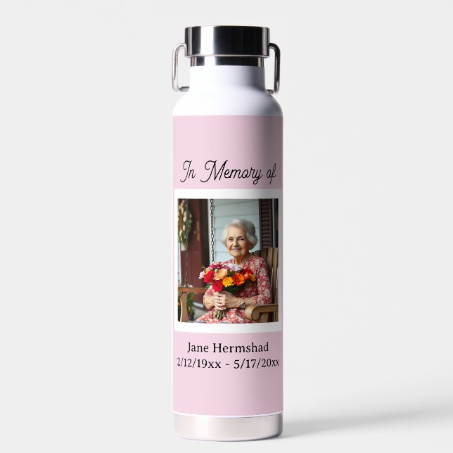 In Memory of | Photo Keepsake Gift Water Bottle (Front)