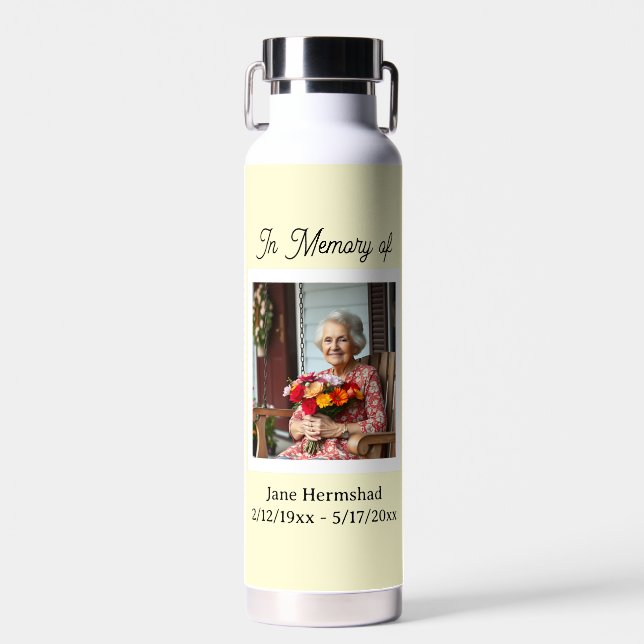 In Memory of | Photo Keepsake Gift Water Bottle (Front)