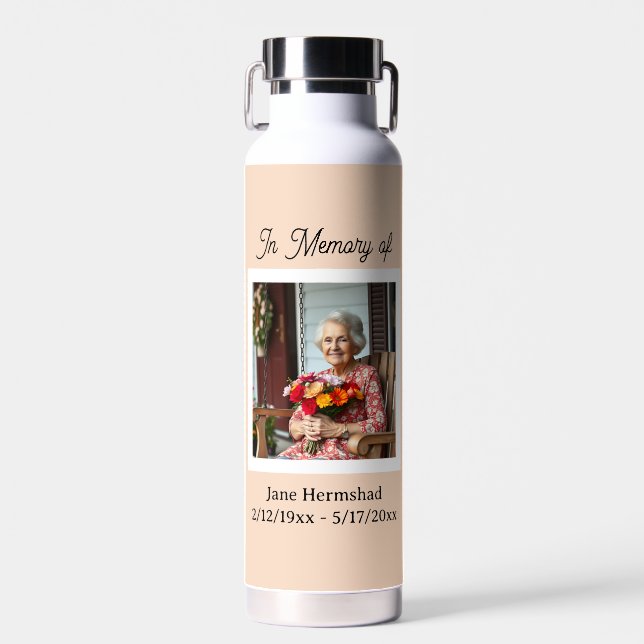 In Memory of | Photo Keepsake Gift Water Bottle (Front)