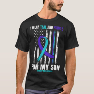 In Memory Of Son Suicide Awareness Flag Back Print T-Shirt