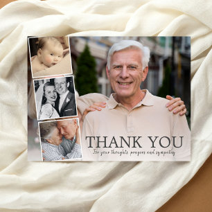In Memory of, Sympathy Thank You Photo Collage Postcard