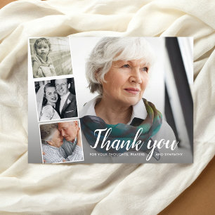 In Memory of, Sympathy Thank You Photo Collage Postcard