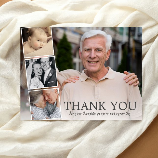 In Memory of, Sympathy Thank You Photo Collage Postcard (Creator Uploaded)