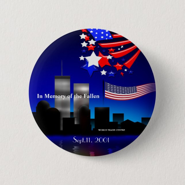 In Memory of the Fallen Sept 11 Memorial Button (Front)