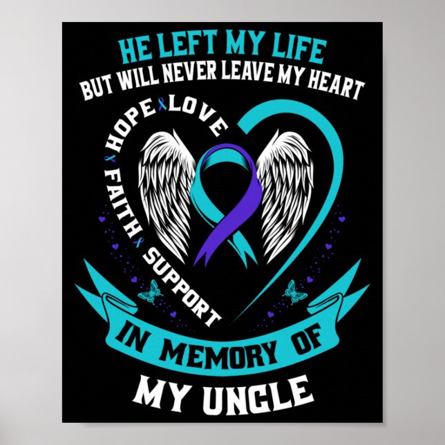 In Memory Of Uncle Suicide Awareness Loss Of Loved Poster (Front)