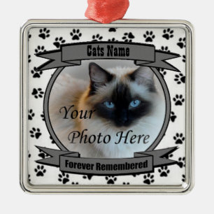 In Memory of Your Cat Forever Remembered - Pet Metal Tree Decoration