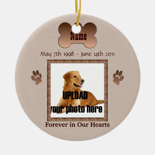 In Memory of Your Dog Ceramic Tree Decoration (Front)