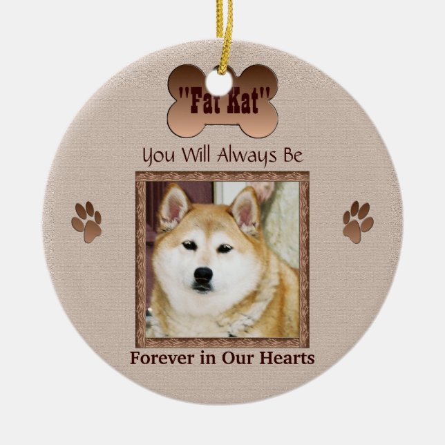 In Memory of Your Dog Ceramic Tree Decoration (Front)