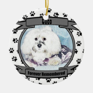 In Memory of Your Dog Forever Remembered Ceramic Tree Decoration