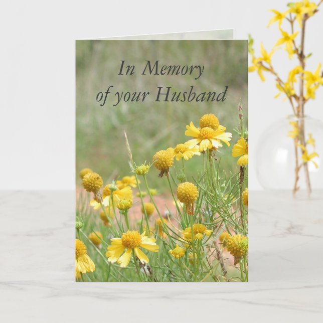 In Memory of your Husband Card by Janz (Yellow Flower)