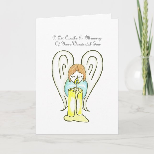In Memory Of Your Son On Mother's Day Greeting Card (Front)