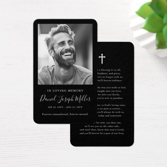 In Memory Photo Funeral Memorial Prayer Cards (Desk)