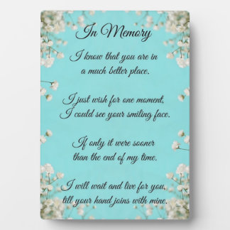 In Memory Plaque with easel