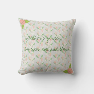 In Mother’s Garden Floral Throw Pillow