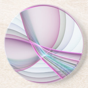 In Motion, Modern Abstract Colorful Fractal Art Coaster
