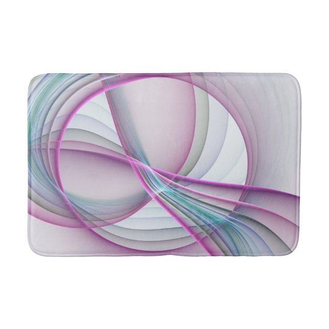 In Motion, Modern Abstract Colourful Fractal Art Bath Mat (Front)