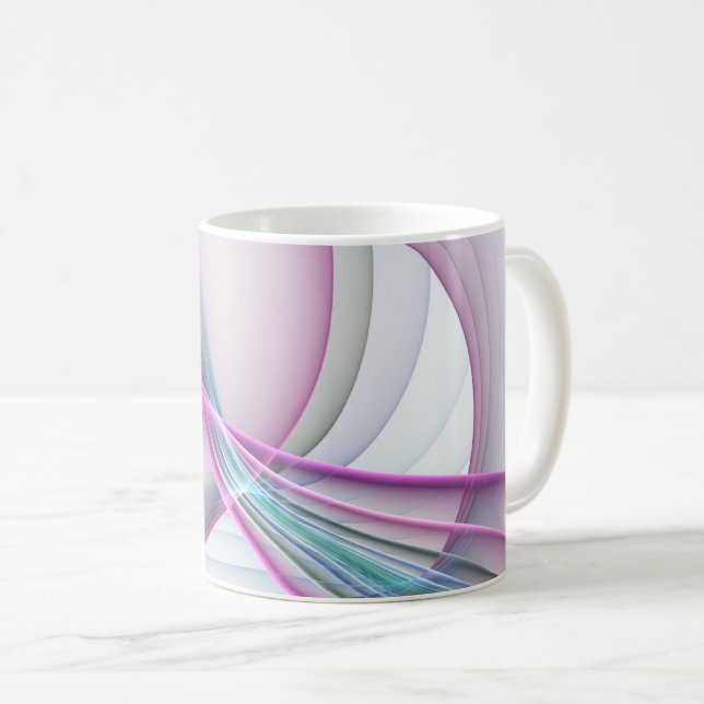 In Motion, Modern Abstract Colourful Fractal Art Coffee Mug (Front Right)