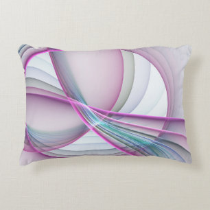 In Motion, Modern Abstract Colourful Fractal Art Decorative Cushion
