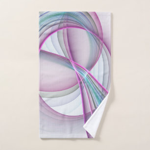In Motion, Modern Abstract Colourful Fractal Art Hand Towel