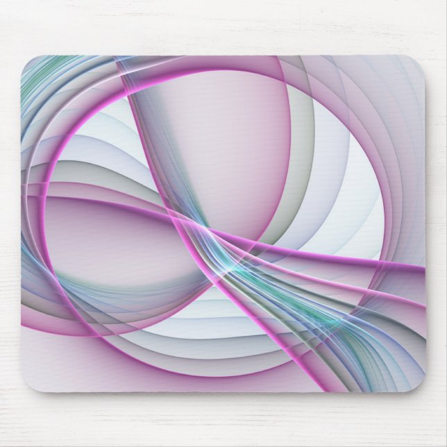 In Motion, Modern Abstract Colourful Fractal Art Mouse Pad (Front)