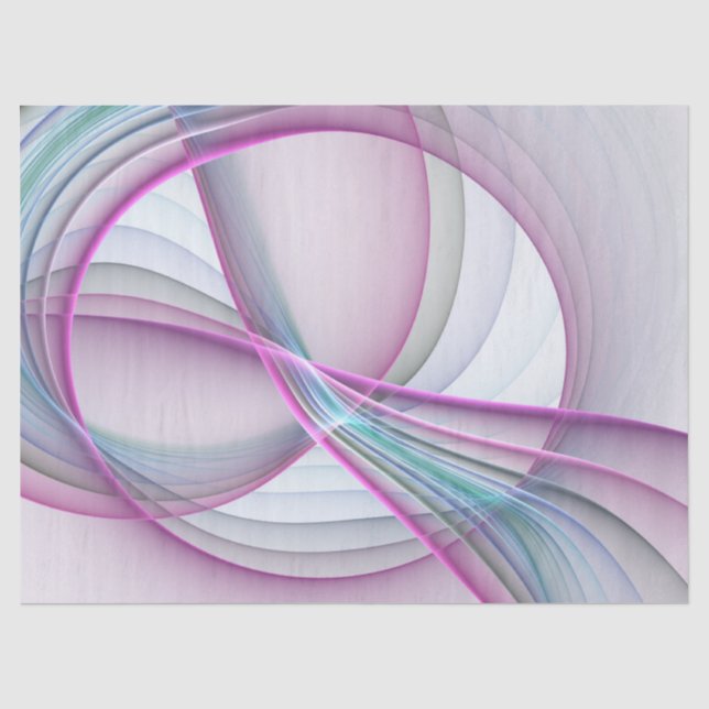 In Motion, Modern Abstract Colourful Fractal Art Tissue Paper (Front)