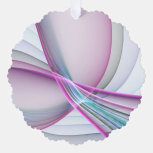 In Motion, Modern Abstract Colourful Fractal Art Tree Decoration Card