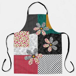 In multicolored colours patchwork rustic pattern apron