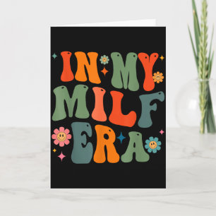 In mum era mother's day flowers retro groovy women card