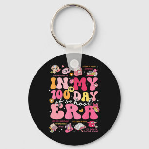 In My 100 Days Of School Era Groovy Retro Student  Key Ring