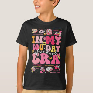 In My 100 Days Of School Era Groovy Retro Student  T-Shirt